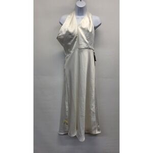 Amsale Ivory Halter Midi Dress